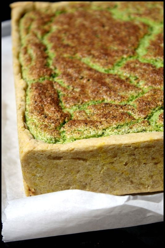 Tarte soufflée aux petits pois et à la menthe de léonine Tarte soufflée aux petits pois et à la menthe de léonine
